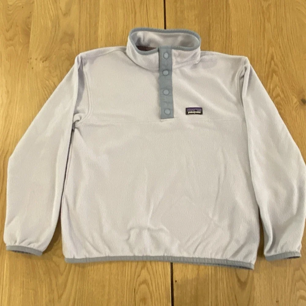 Patagonia‎ Youth 1/4 Snap Fleece Unisex 10/M Gray Long Sleeve